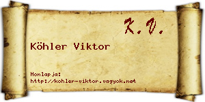 Köhler Viktor névjegykártya