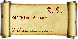Köhler Viktor névjegykártya